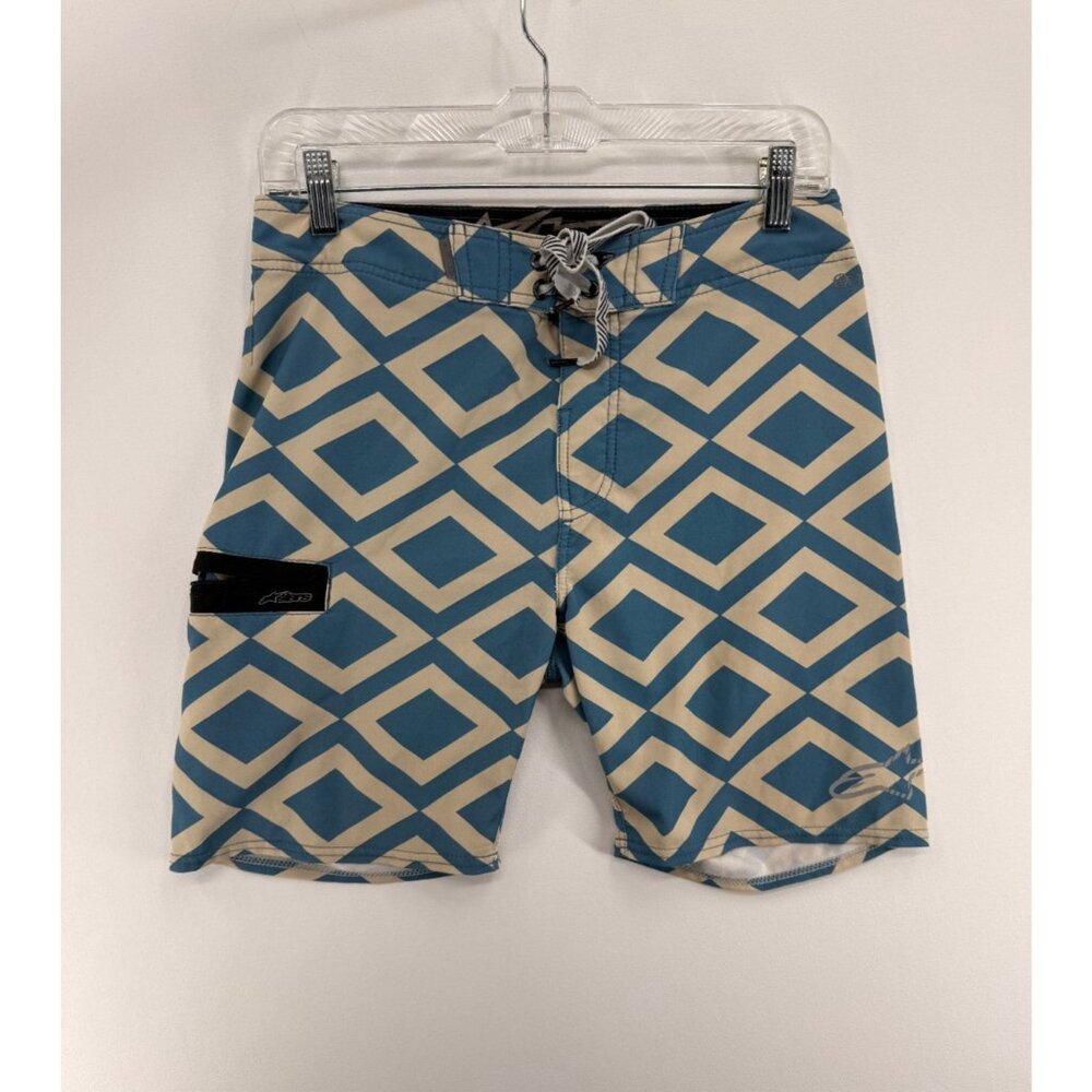 Alpinestars Apex Series Quest Board Shorts Mens 28 8" Swim Trunks Geometric AOP